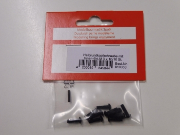 Round head hexagon socket screw M3x10, 10 pieces # 10353